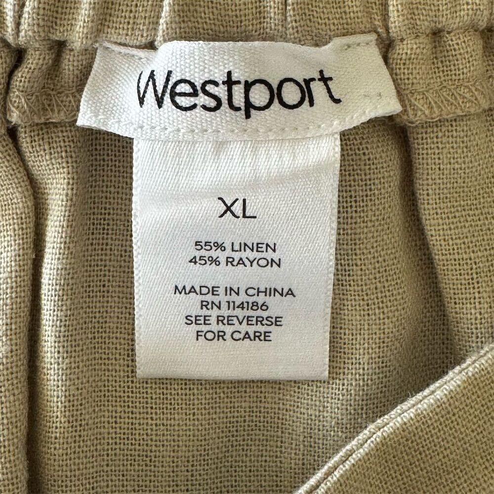 Westport Women's Beige A-Line‎ Midi Skirt XL Elastic Waist Ruffle Hem - Picture 4 of 5
